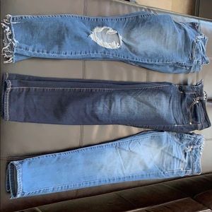 Size 0 jeans. Old Navy, AE, AE.